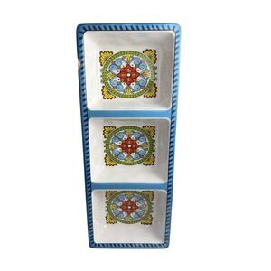 Certified International‎ Seville 3 Section Serving Tray Dish Portuguese Spanish